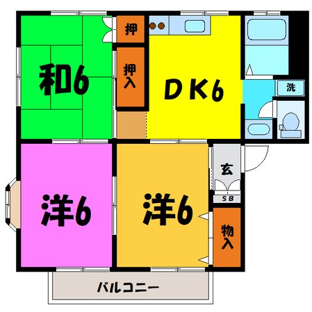 Castleいいづか B（高崎市飯塚町）～キャッスルいいづか～の物件間取画像